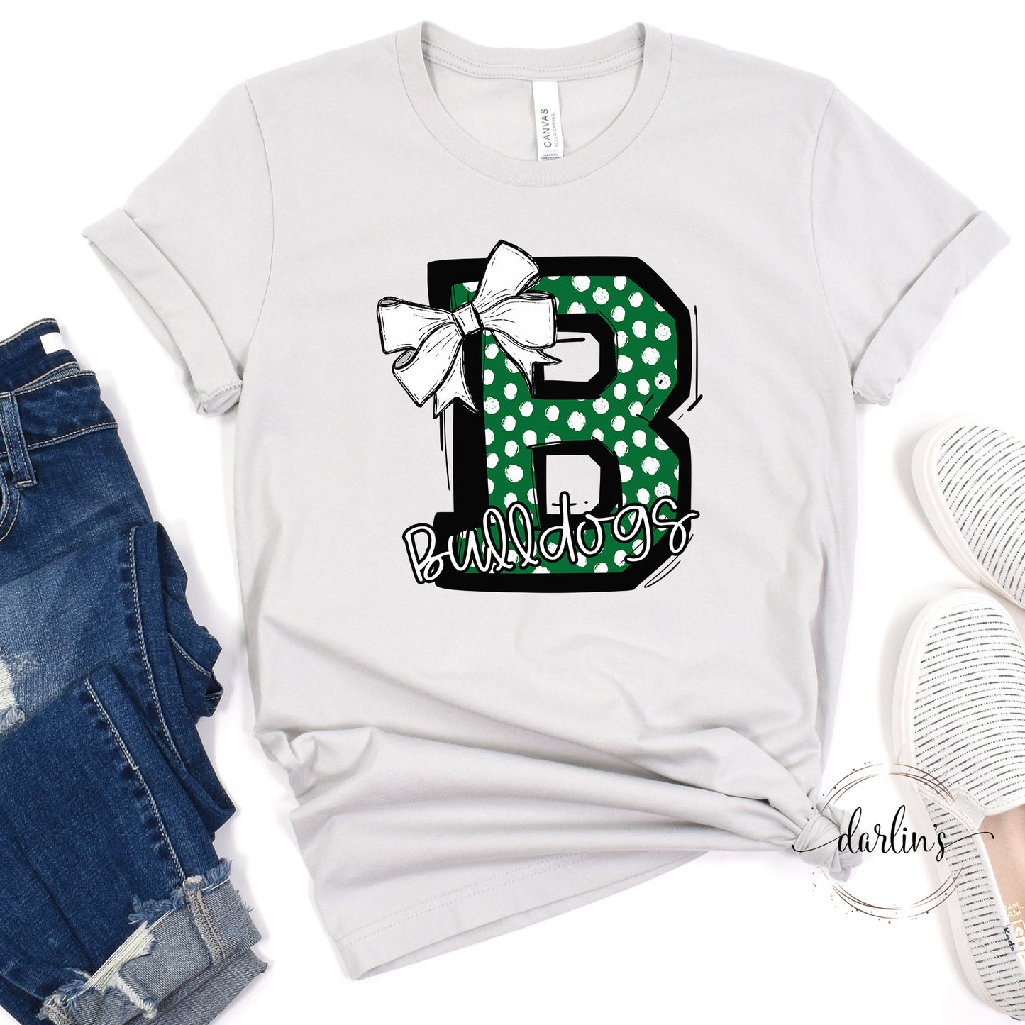 So Sporty Bow - B- Bulldogs - Kelly Green