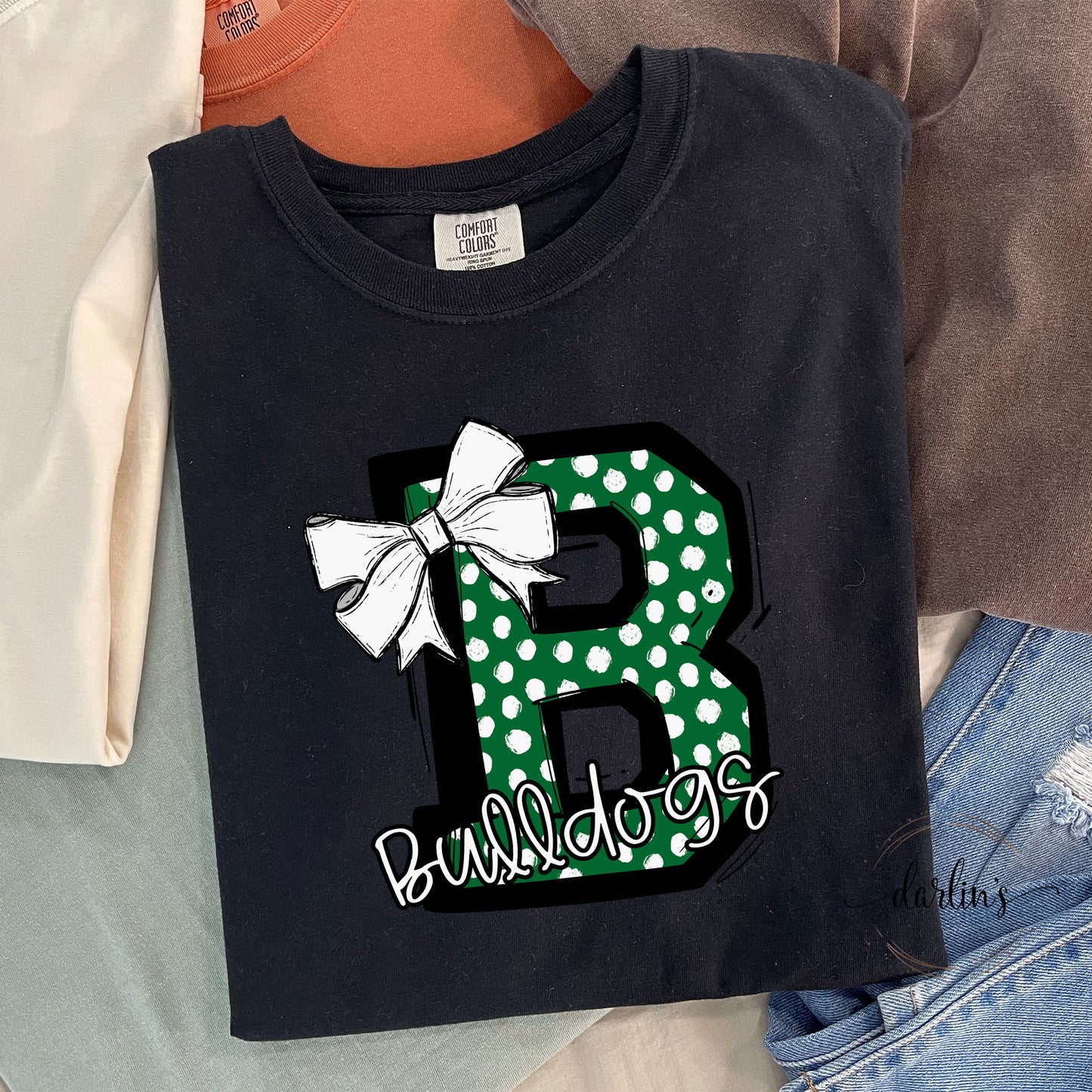 So Sporty Bow - B- Bulldogs - Kelly Green