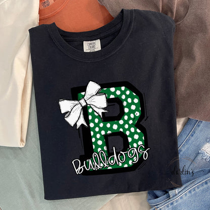So Sporty Bow - B- Bulldogs - Kelly Green