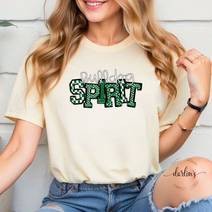 So Sporty Spirit Bulldog Kelly Green Shirt