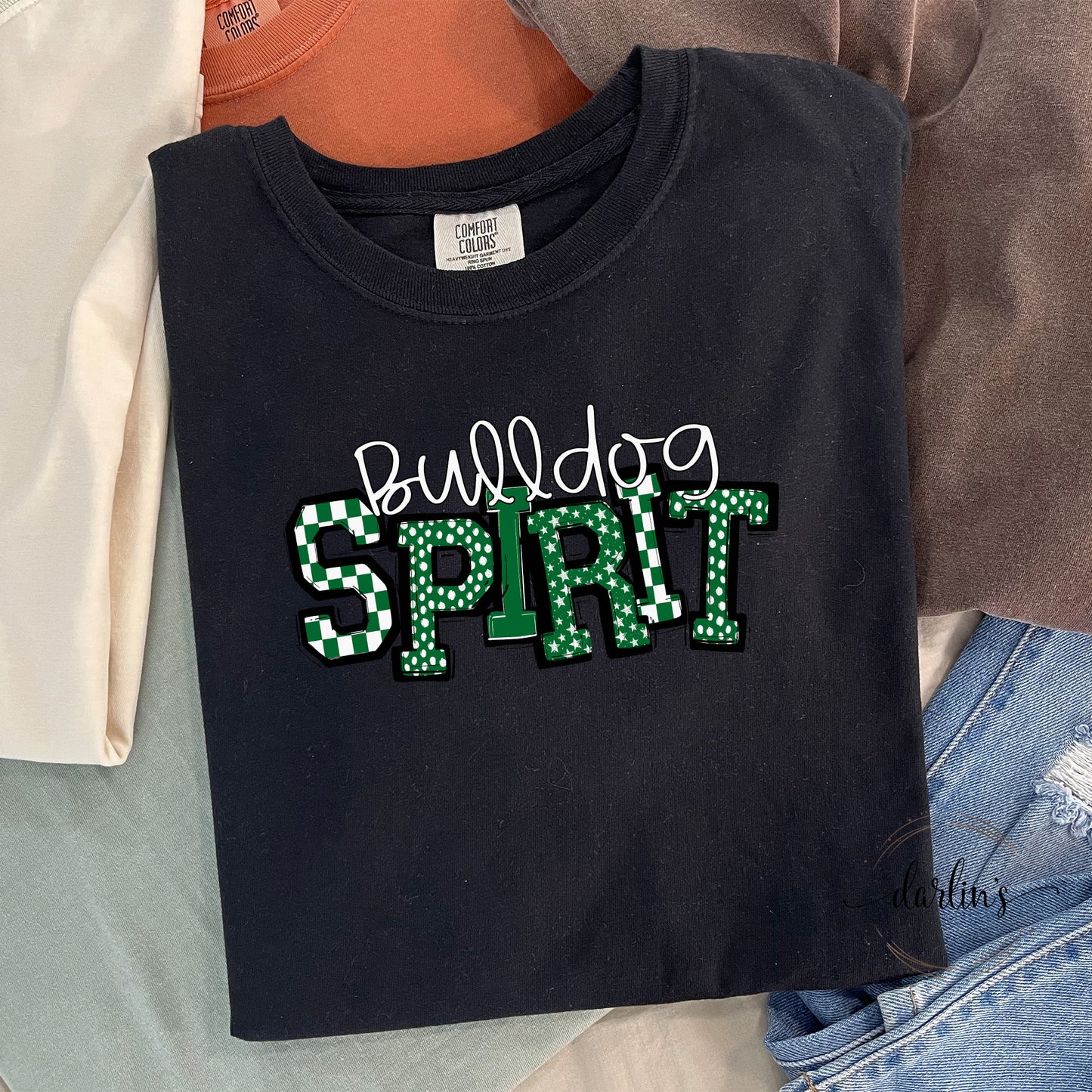So Sporty Spirit Bulldog Kelly Green Shirt