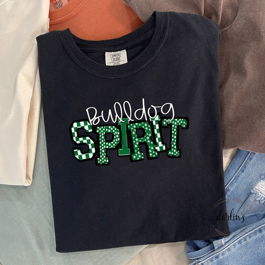 So Sporty Spirit Bulldog Kelly Green Shirt