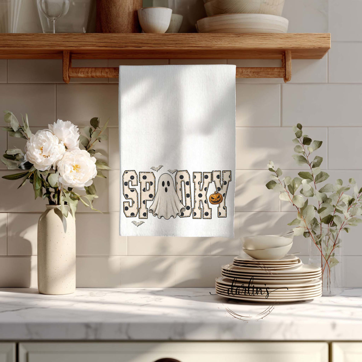 Spooky Ghost Kitchen Towel
