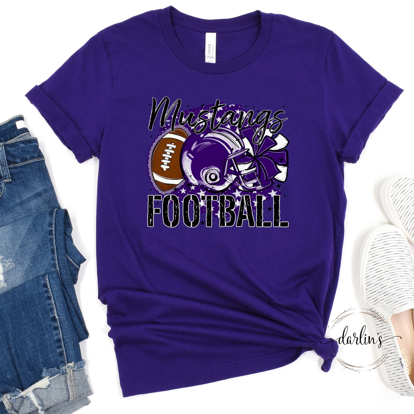 Stars Football - Purple - Mustangs Shirt
