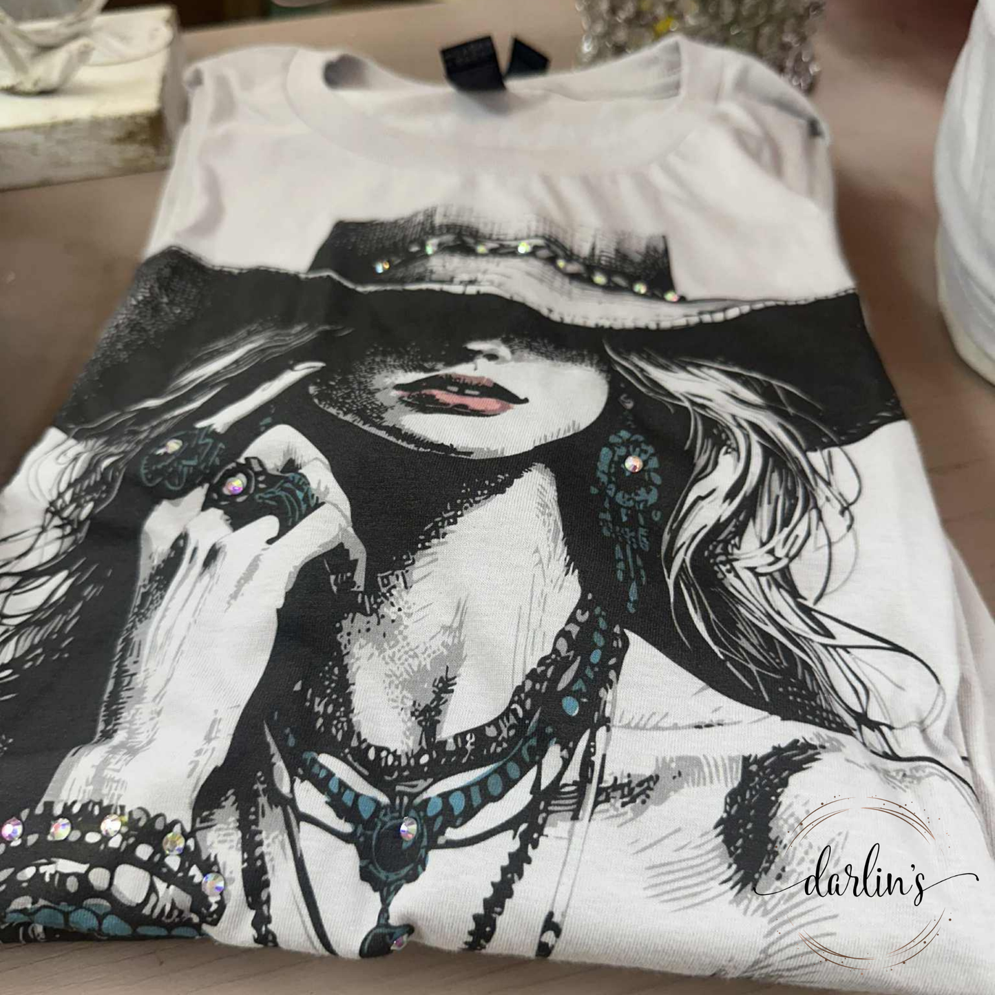 Stylish Vintage Western Cowgirl - Bling Shirt