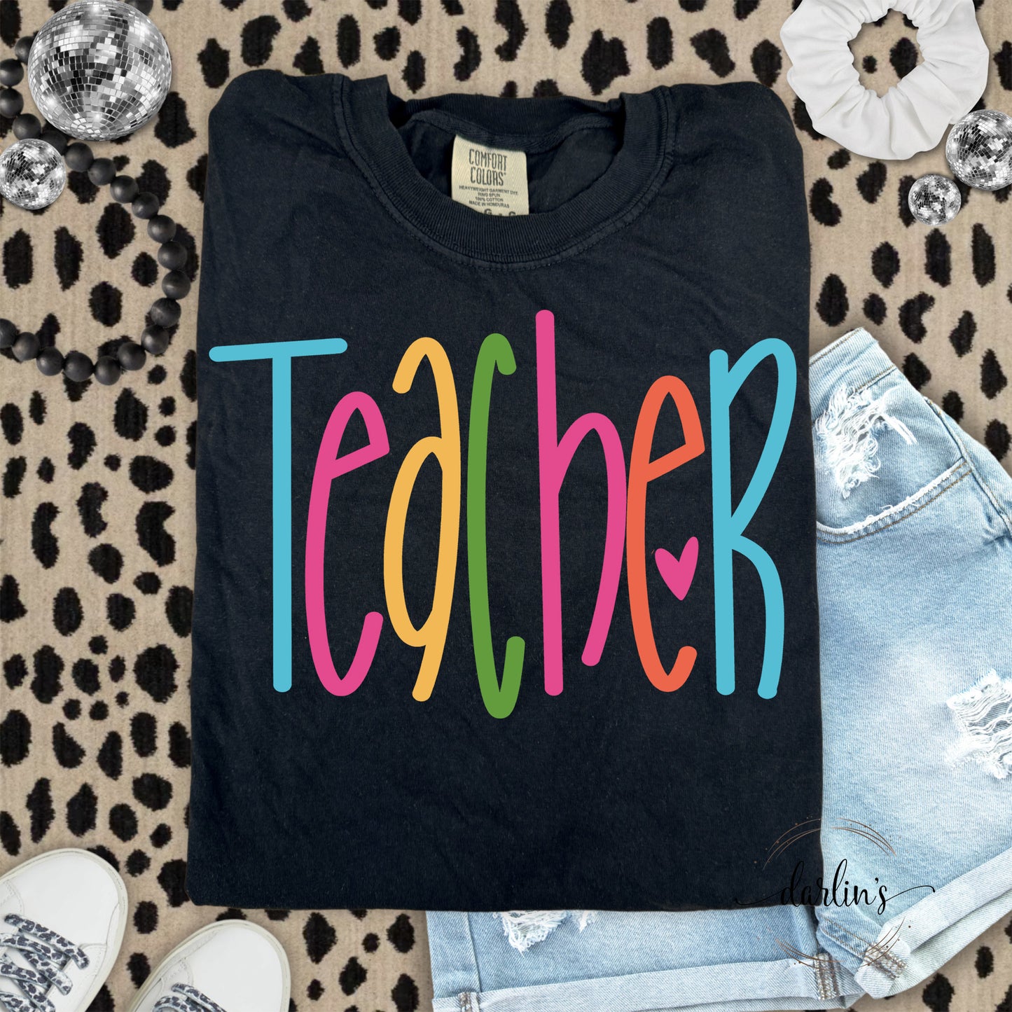 Teacher Bright Lettering Shirt