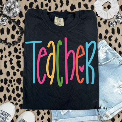 Teacher Bright Lettering Shirt