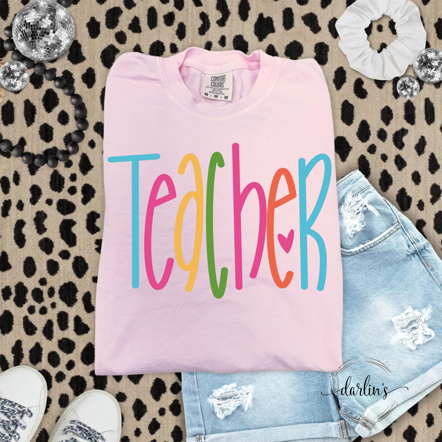 Teacher Bright Lettering Shirt