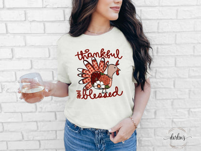Thankful And Blessed Turkey Shirt