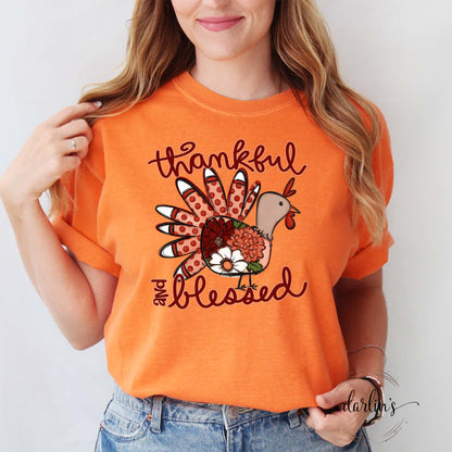 Thankful And Blessed Turkey Shirt