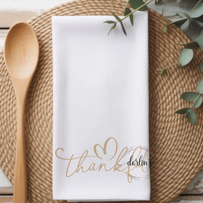 Thankful Gold Kitchen Towel
