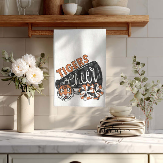 Tigers Cheer Black And Orange Kitchen Towel