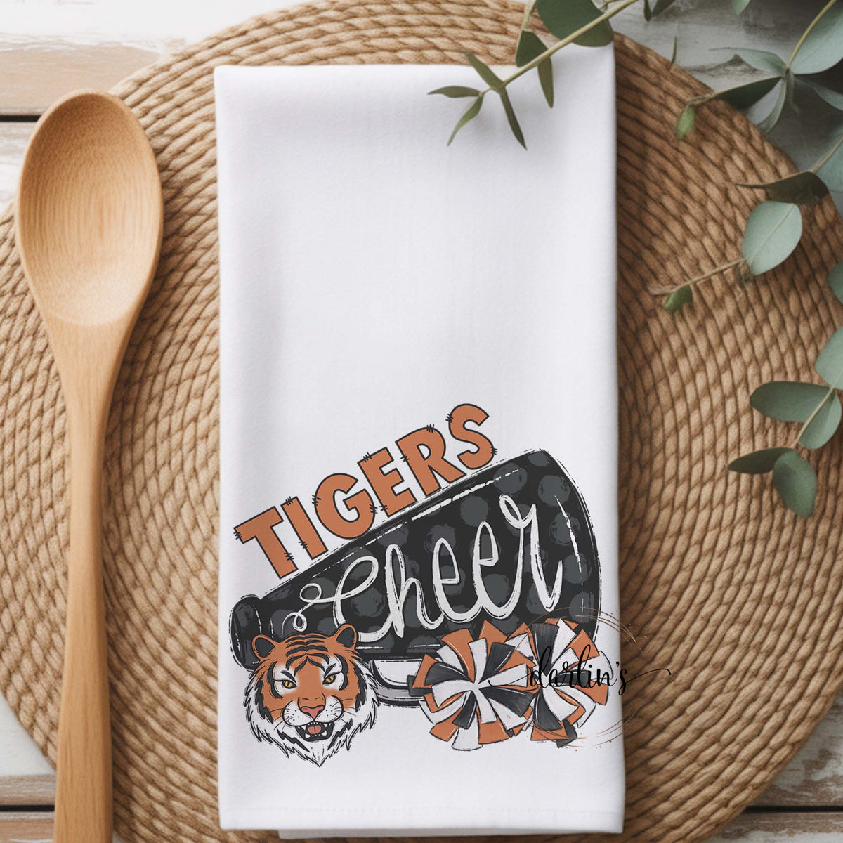 Tigers Cheer Black And Orange Kitchen Towel