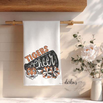 Tigers Cheer Black And Orange Kitchen Towel