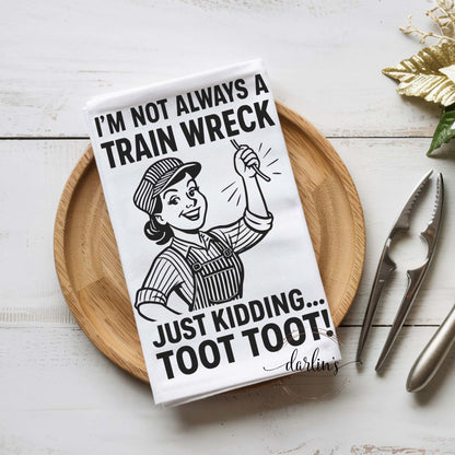 Train Wreck Kitchen Towel