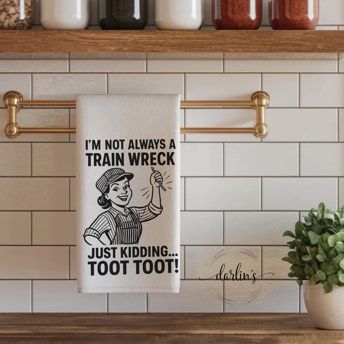 Train Wreck Kitchen Towel