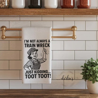Train Wreck Kitchen Towel