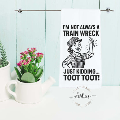Train Wreck Kitchen Towel