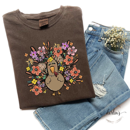 Turkey With Flowers Shirt