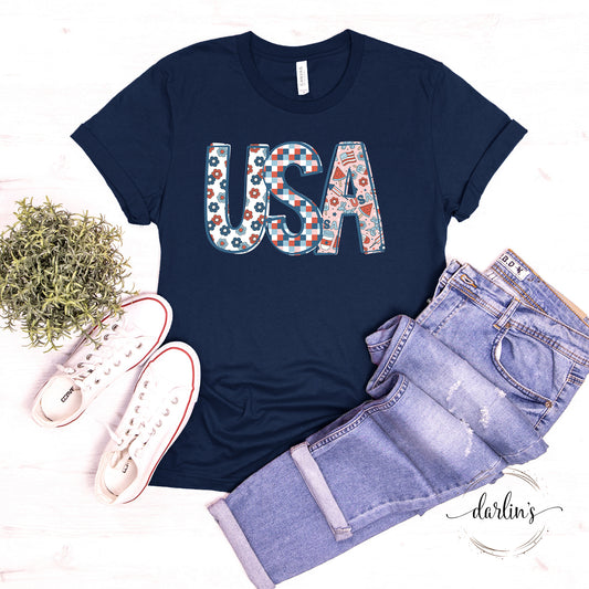 USA Mixed Print Shirt