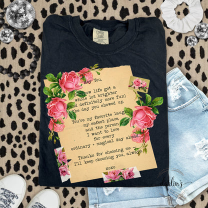 Vintage Pillow Love Letter Stock Shirt