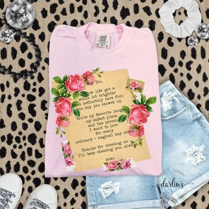 Vintage Pillow Love Letter Stock Shirt