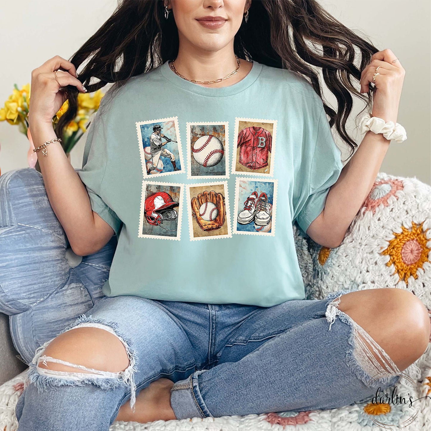 Vintage Baseball Stamps Shirt