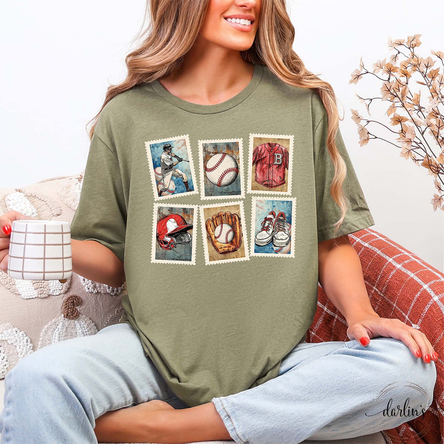 Vintage Baseball Stamps Shirt