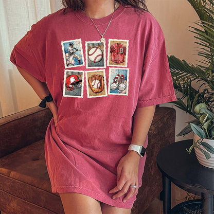 Vintage Baseball Stamps Shirt