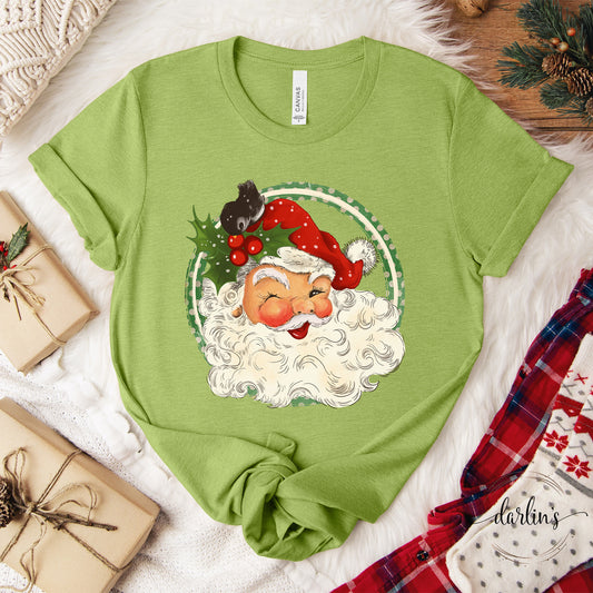 Vintage Santa With Holly Shirt
