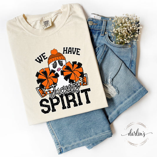 We Have Spirit Ghost Cheerleader - Jackets - Orange Shirt