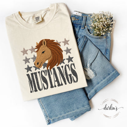 Yarn Mascots Mustangs Shirt
