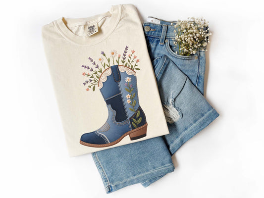 Boho Cowgirl Boot Shirt
