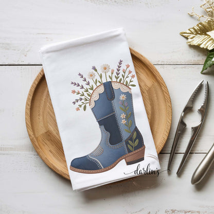 Boho Cowgirl Boot Kitchen Towel