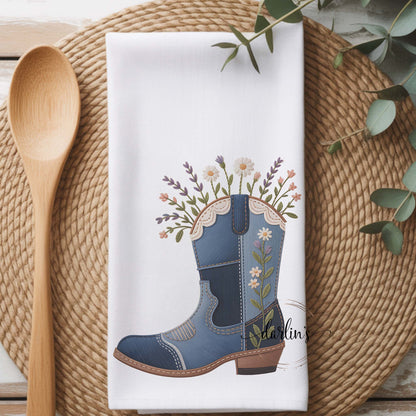 Boho Cowgirl Boot Kitchen Towel