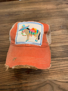 Fiesta Donkey on orange hat